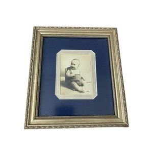 Vintage Baby Picture - Framed - 9" x 8" - B&W